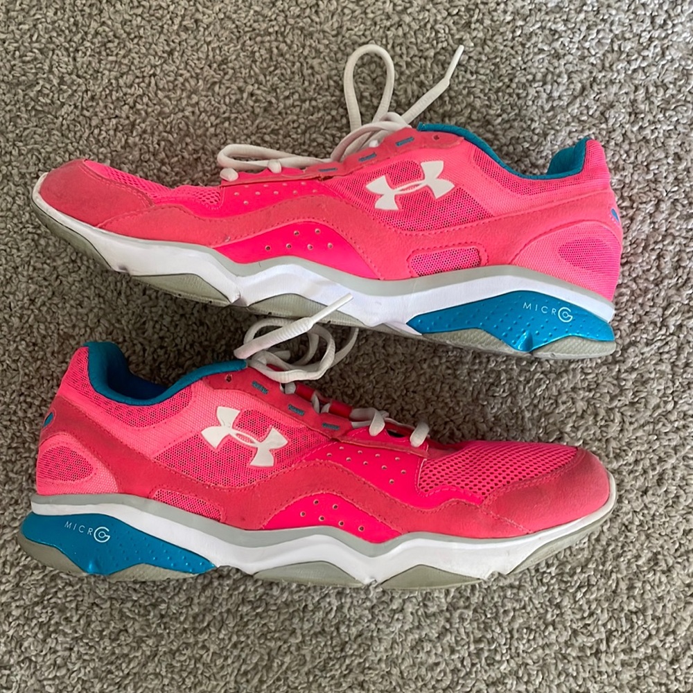 Bright Pink Under Armour Tennis Shoes